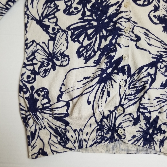 NEW! Beautiful Button Front Butterfly Print Cotton Cardigan - Picture 6 of 13